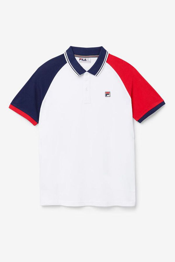 Camisas Polo Fila Hombre Blancas / Azul Marino / Rojas - Apollo - España 891372XUO